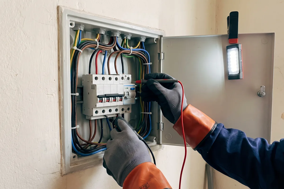 Inspecção de circuitos e protecções em quadro residencial