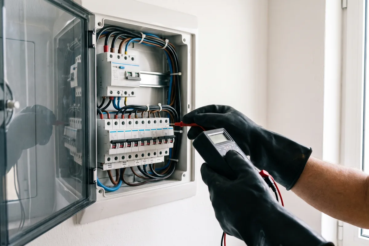 Quadro elétrico novo com diferencial e disjuntores etiquetados
